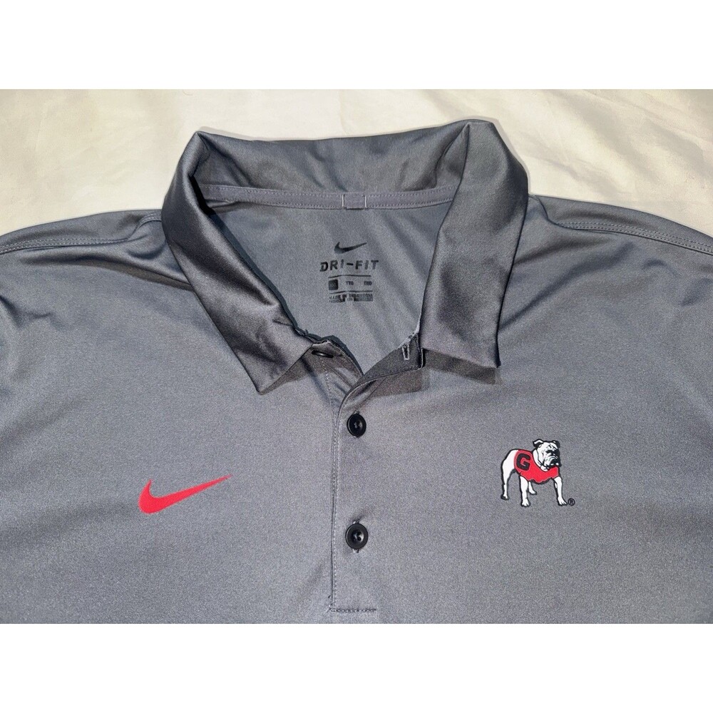 Georgia Bulldogs Mens Nike Polyester Polo Shirt In Grey Color  Size XXL NICE!